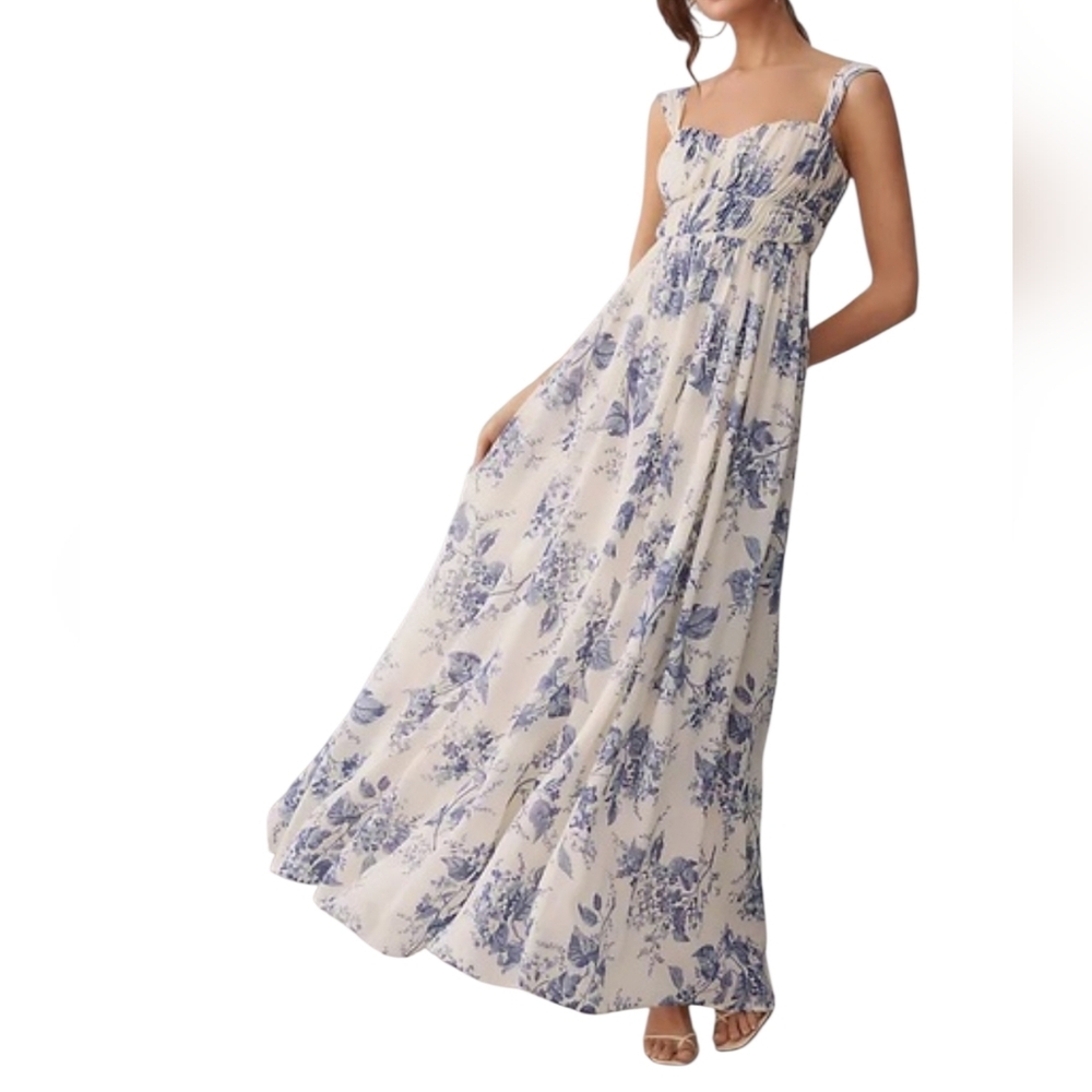 Reformation Blue Floral Maxi Dress